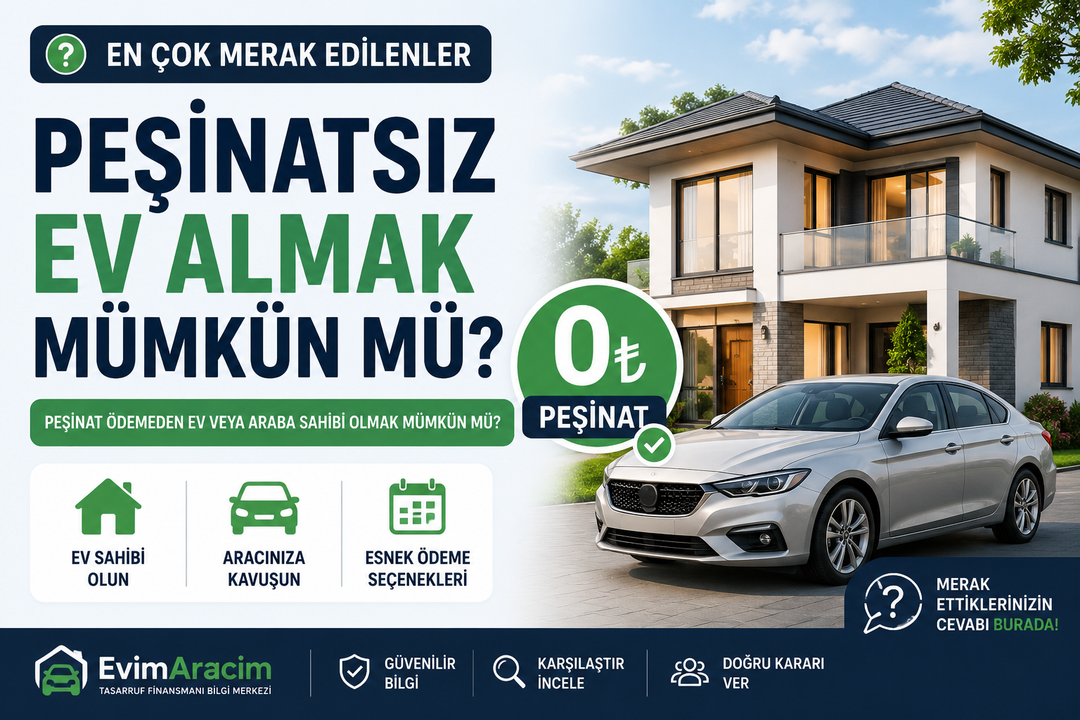 Peşinatsız Ev veya Araba Almak Mümkün mü?
